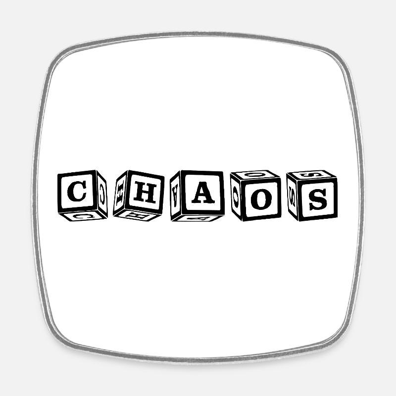 Chaos – Conception de lettres cubiques 3D attrayante - Magnet carré - blanc