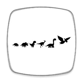 Évolution dinosaures  - Magnet carré - blanc - Devant