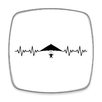 Parapente, parapente, parapente, ECG, battement cardiaque - Magnet carré - blanc - Devant