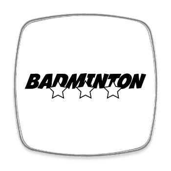 Badminton - Viereckiger Kühlschrankmagnet - Weiß - Vorne