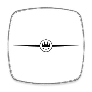 Krone Symbol Linie - Viereckiger Kühlschrankmagnet - Weiß - Vorne
