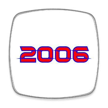 2006 Neon Horizonte - Viereckiger Kühlschrankmagnet - Weiß - Vorne