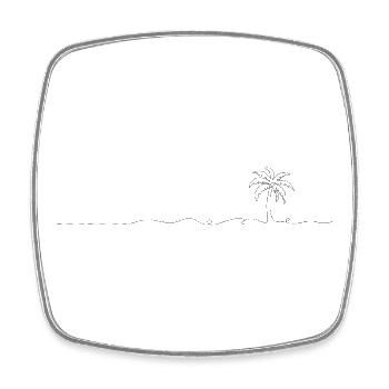 Line design palm tree - Square fridge magnet - white - Front