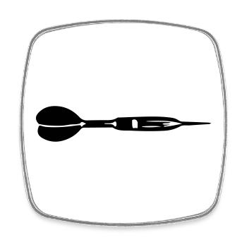 Dartpfeil Symbol - Viereckiger Kühlschrankmagnet - Weiß - Vorne
