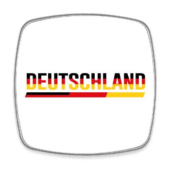 DEUTSCHLAND – Klassischer Flaggen-Schriftzug - Viereckiger Kühlschrankmagnet - Weiß - Vorne
