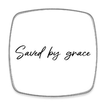 Geschenke mit Christlichen Spruch Saved by Grace  - Viereckiger Kühlschrankmagnet - Weiß - Vorne