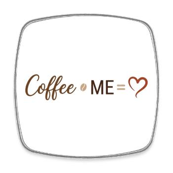 Coffee & Me - Liebe zum Kaffee Design - Viereckiger Kühlschrankmagnet - Weiß - Vorne