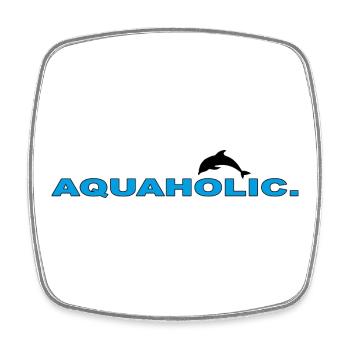AQUAHOLIC - Magnet carré - blanc - Devant