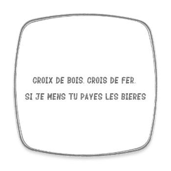 Alcohol, beers, comedy evenings if I lie - Square fridge magnet - white - Front