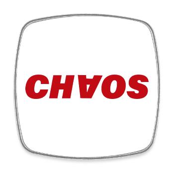 CHAOS - Viereckiger Kühlschrankmagnet - Weiß - Vorne