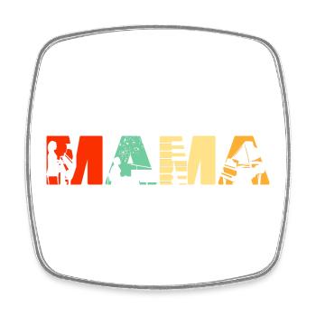 Mama Piano Player Musician Mother Retro Vintage - Square fridge magnet - white - Front