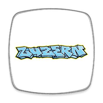 Lucerne Graffiti - Magnet carré - blanc - Devant