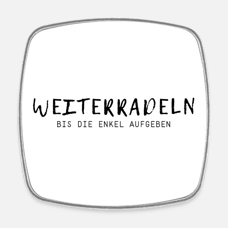 Weiterradeln - Square fridge magnet - white