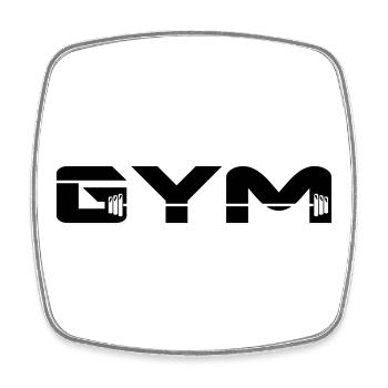 gym musculation - Magnet carré - blanc - Devant