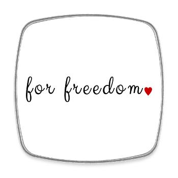 For Freedom Vintage Patriotic Justice Grafik oben - Viereckiger Kühlschrankmagnet - Weiß - Vorne