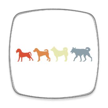 Vintage Dog Evolution - Viereckiger Kühlschrankmagnet - Weiß - Vorne