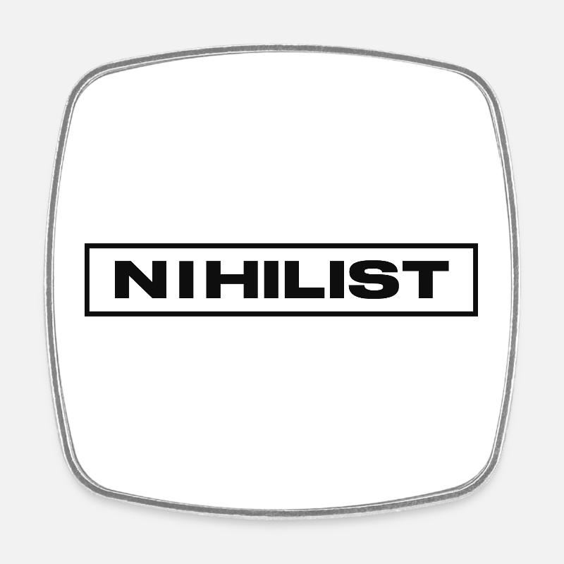 NIHILIST_DARK - Viereckiger Kühlschrankmagnet - Weiß