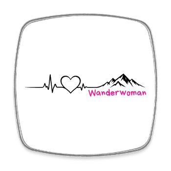 Cœur de randonnée des montagnes Wanderwoman - Magnet carré - blanc - Devant