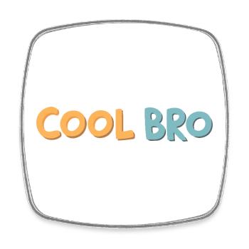 Brother Cool Retro Pop Typo - Square fridge magnet - white - Front