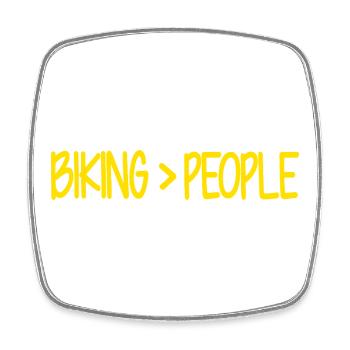 Biking>People Funny Saying Bicycle - Square fridge magnet - white - Front