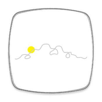 Mountains Nature Sun - Square fridge magnet - white - Front