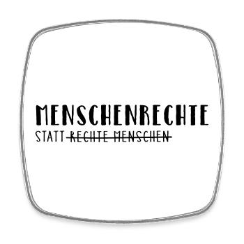 Human rights instead of right-wing people - Square fridge magnet - white - Front