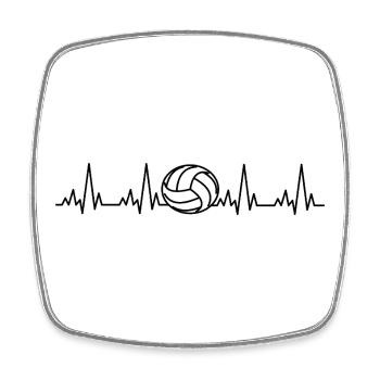 Volleyball Herzschlag - Viereckiger Kühlschrankmagnet - Weiß - Vorne