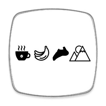 Bergsport Design Kaffeeliebhaber Klettern Banane - Viereckiger Kühlschrankmagnet - Weiß - Vorne