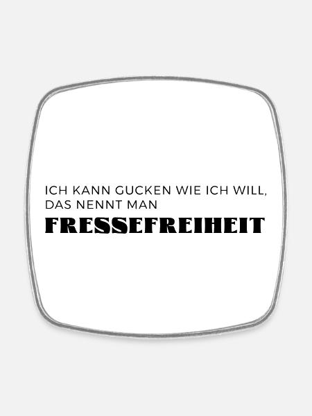 Freedom of mouth - Square fridge magnet - white