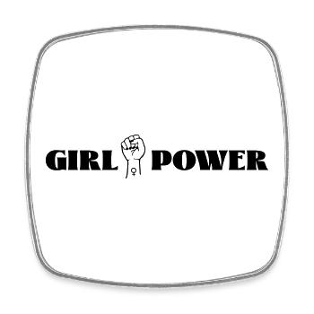 girl power - Square fridge magnet - white - Front