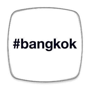 Bangkok Thailand Hashtag - Viereckiger Kühlschrankmagnet - Weiß - Vorne