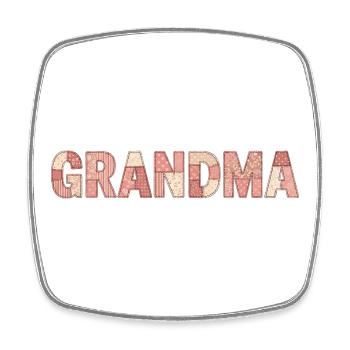 Grandma Patchwork Floral Pattern Gift - Square fridge magnet - white - Front