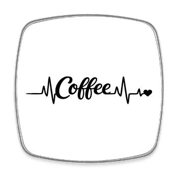 Coffee makes you happy - Square fridge magnet - white - Front