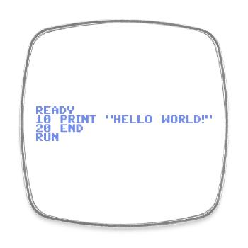 Retro Pixel Hello World - Viereckiger Kühlschrankmagnet - Weiß - Vorne