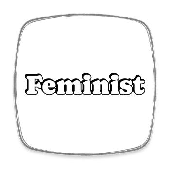féministe - Magnet carré - blanc - Devant