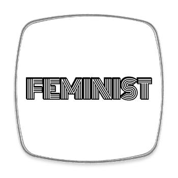 Feministin - Viereckiger Kühlschrankmagnet - Weiß - Vorne