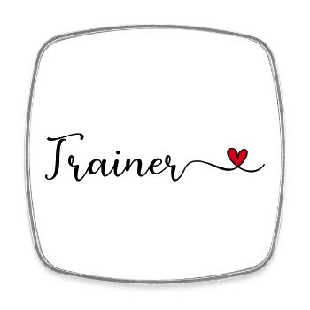 Trainer - Viereckiger Kühlschrankmagnet - Weiß - Vorne