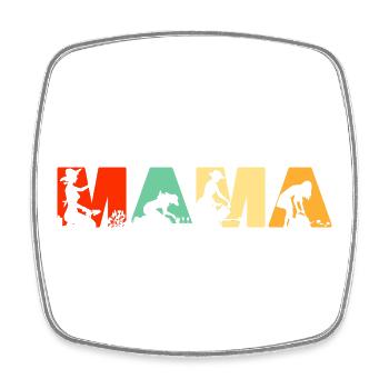 Jardinier Mama Retro Sunset Horticulture Art - Magnet carré - blanc - Devant