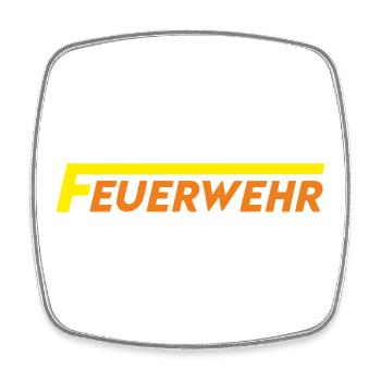 feuerwehr - Viereckiger Kühlschrankmagnet - Weiß - Vorne