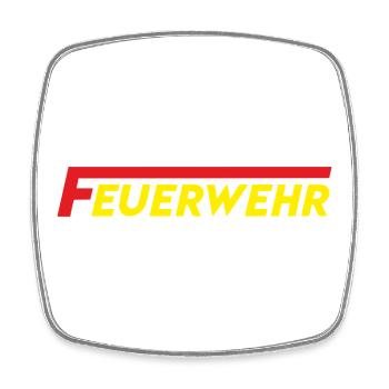feuerwehr - Viereckiger Kühlschrankmagnet - Weiß - Vorne