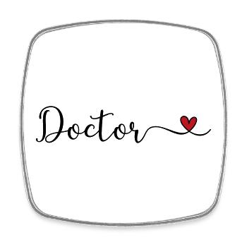 Doctor - Viereckiger Kühlschrankmagnet - Weiß - Vorne