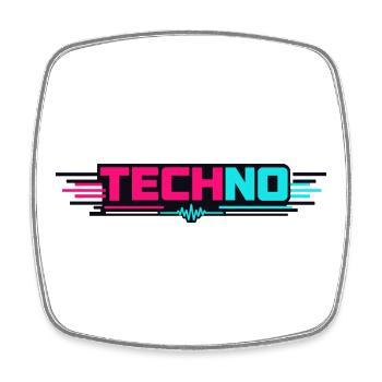 Techno Neon Puls - Magnet carré - blanc - Devant
