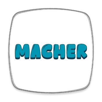 Macher - Viereckiger Kühlschrankmagnet - Weiß - Vorne