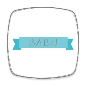 Bébé - Magnet carré - blanc - Devant