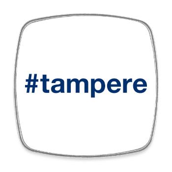 Tampere Suomi Finland Hashtag - Square fridge magnet - white - Front