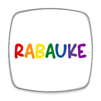 Rabauke Bunte Buchstaben Regenbogen - Viereckiger Kühlschrankmagnet - Weiß - Vorne