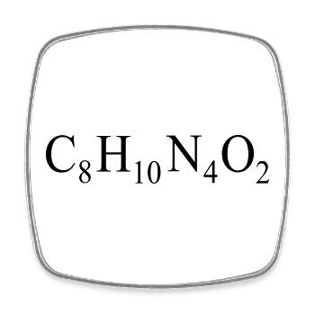 Koffein - Chemische Formel - Viereckiger Kühlschrankmagnet - Weiß - Vorne