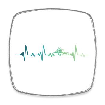 Kart Heartbeat Karting - Viereckiger Kühlschrankmagnet - Weiß - Vorne