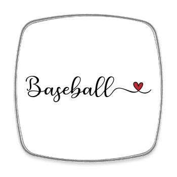 Base-ball - Magnet carré - blanc - Devant
