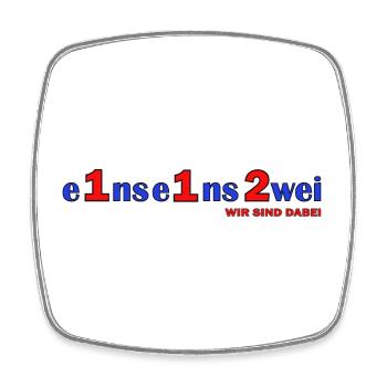 Eins Eins Zwei – Wir Sind Dabei - Feuerwehr - Viereckiger Kühlschrankmagnet - Weiß - Vorne
